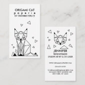 Geometrische minimalistische oorsprongskat visitekaartje (Voorkant / Achterkant)