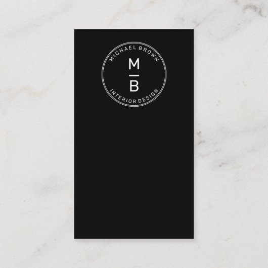 Geometrische minimumcirkel Typografische Logo Visitekaartje (Achterkant)