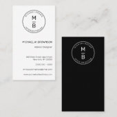 Geometrische minimumcirkel Typografische Logo Visitekaartje (Voorkant / Achterkant)