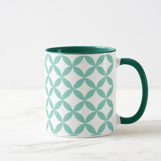 Geometrische mint groen mok (Rechts)