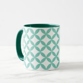 Geometrische mint groen mok (Voorkant links)