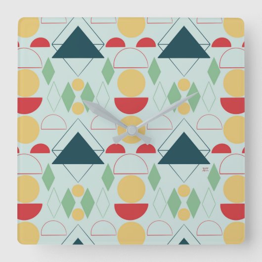 Geometrische mint van de middeleeuwse modder vierkante klok (Voorkant)