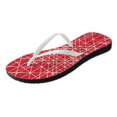 Geometrische Miroku rood-wit patroon Teenslippers (Schuin)
