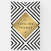 Geometrische Mod Vet Zwart-wit Patroon Spandoek (Verticaal)