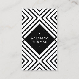 Geometrische Mod Vet Zwart-wit Patroon Visitekaartje