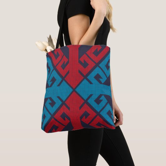 Geometrische mode classic schattig-trendy kleurrij tote bag (Dichtbij)