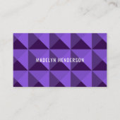 Geometrische Modern Bold Abstracte QR-code Paarse Visitekaartje (Voorkant)