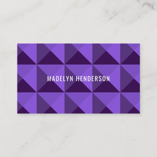 Geometrische Modern Bold Abstracte QR-code Paarse Visitekaartje (Voorkant)