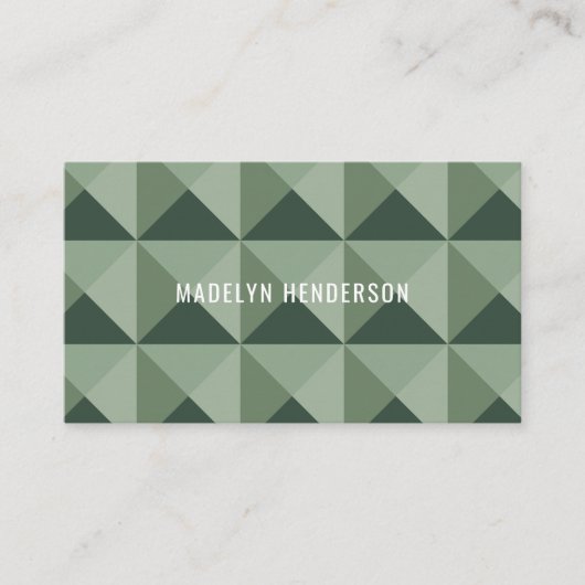 Geometrische Modern Bold Abstracte QR-code Sage Gr Visitekaartje (Voorkant)