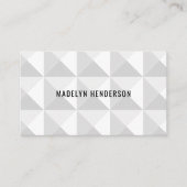 Geometrische Modern Bold White Abstracte QR-code Visitekaartje (Voorkant)