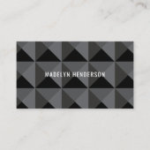 Geometrische Modern Bold Zwart Abstract QR Code Lo Visitekaartje (Voorkant)