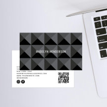 Geometrische Modern Bold Zwart Abstracte QR-code