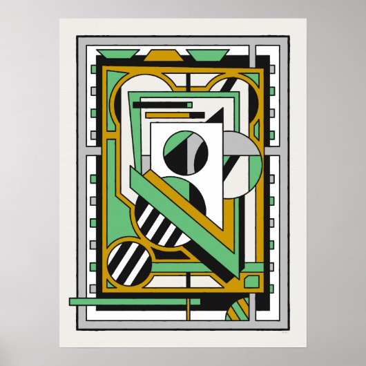 Geometrische Moderne Abstracte Compositie Poster (Voorkant)
