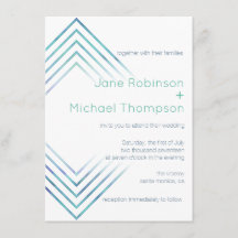 Geometrische moderne blauwe Waterverf bruiloft