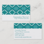 Geometrische moderne Blauwgroen Tegel Boho Patroon Visitekaartje (Voorkant / Achterkant)