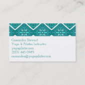 Geometrische moderne Blauwgroen Tegel Boho Patroon Visitekaartje (Achterkant)