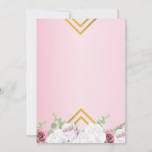 Geometrische moderne bloemige roze typografie save the date (Achterkant)