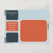 Geometrische moderne bruiloft Bewaar de datum Aankondigingskaart (Achterkant)