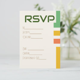 Geometrische moderne bruiloft RSVP & Voedsel keuze Informatiekaartje