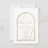 Geometrische moderne goudmakerij met een witte bru kaart (Voorkant)
