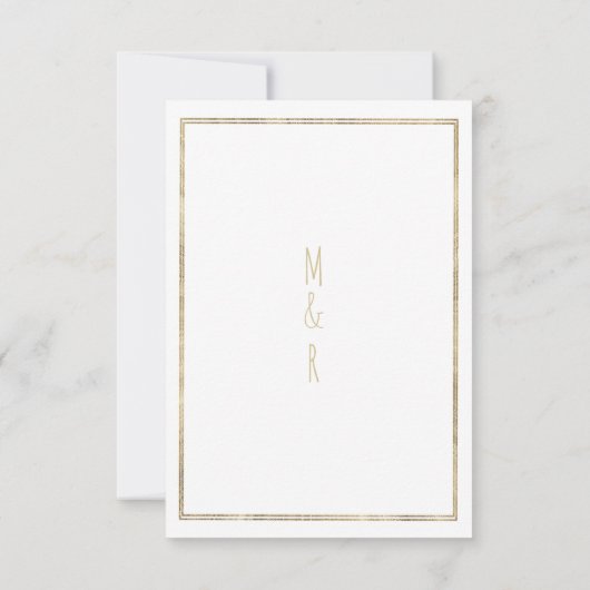 Geometrische moderne goudmakerij met een witte bru kaart (Achterkant)