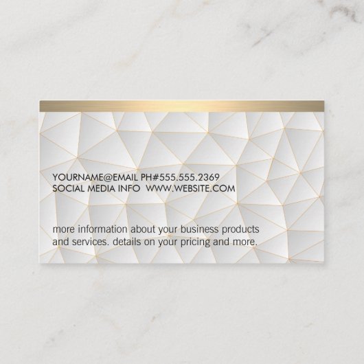 Geometrische moderne | Goudstrim Visitekaartje (Achterkant)
