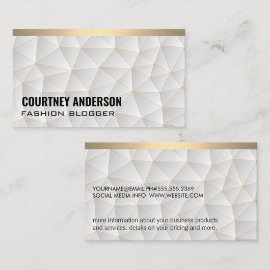 Geometrische moderne | Goudstrim Visitekaartje (Voorkant / Achterkant)
