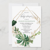 Geometrische moderne groenergoud-genderneutraal kaart (Voorkant)