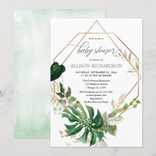 Geometrische moderne groenergoud-genderneutraal kaart