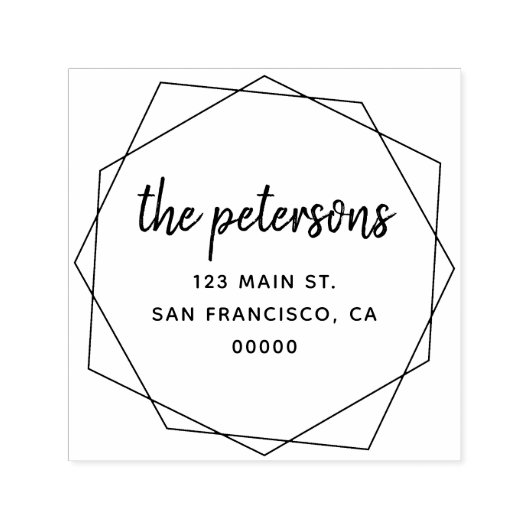 Geometrische moderne handschriftennaam  zelfinktende stempel (Design)