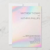 Geometrische moderne holografische bruiloft kaart (Voorkant)