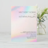 Geometrische moderne holografische bruiloft kaart (Staand voorkant)