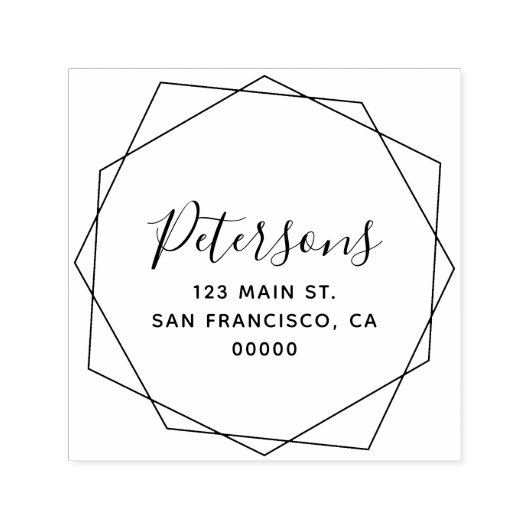 Geometrische moderne kalligrafie Familienaam Zelfinktende Stempel (Design)