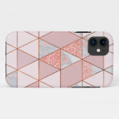 Geometrische moderne koper- en Roos goudmarmer Case-Mate iPhone Case (Achterkant (horizontaal))
