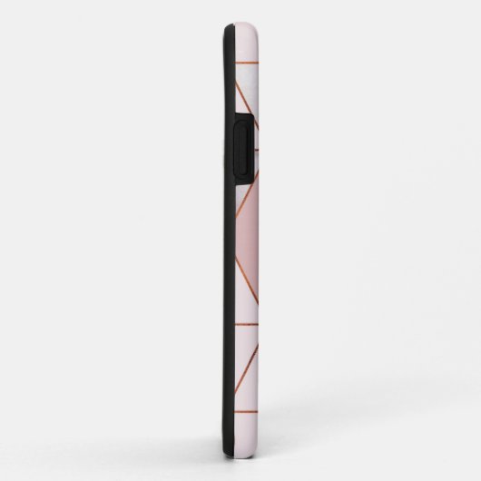 Geometrische moderne koper- en Roos goudmarmer Case-Mate iPhone Case (Achterkant/rechts)