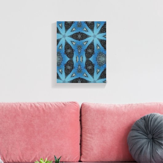 Geometrische moderne kunst, blauwe grijze kunst, v canvas afdruk (Insitu (Woonkamer))