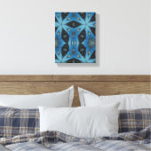 Geometrische moderne kunst, blauwe grijze kunst, v canvas afdruk (Insitu (Slaapkamer))