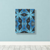 Geometrische moderne kunst, blauwe grijze kunst, v canvas afdruk (Insitu (Houten vloer))