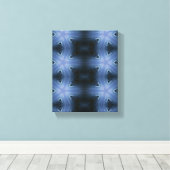 Geometrische moderne kunst, blauwe snelwegmuur kun canvas afdruk (Insitu (Houten vloer))