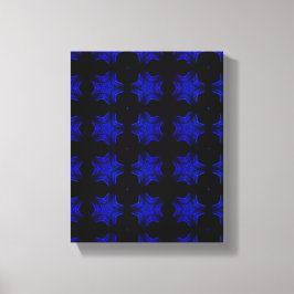 Geometrische moderne kunst, blauwe ster, cadeaudec canvas afdruk