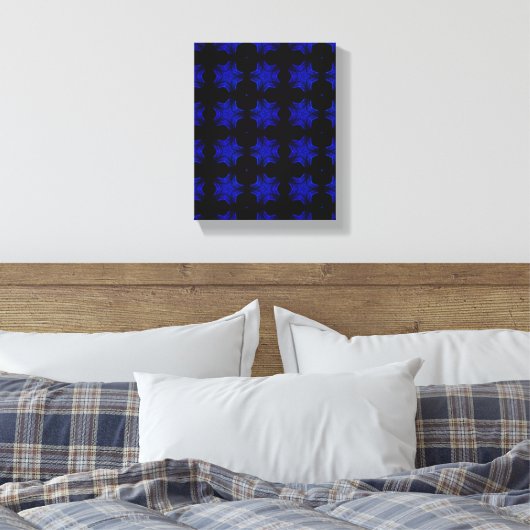 Geometrische moderne kunst, blauwe ster, cadeaudec canvas afdruk (Insitu (Slaapkamer))