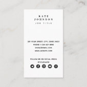 Geometrische moderne marmer QR Code Social Media Visitekaartje (Achterkant)