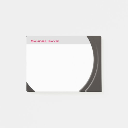 Geometrische moderne metallische tekst en kleur post-it® notes (Voorkant)
