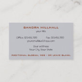 Geometrische moderne metallische tekst en kleur visitekaartje (Achterkant)