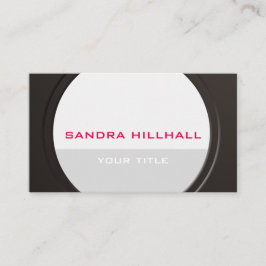 Geometrische moderne metallische tekst en kleur visitekaartje