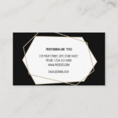 Geometrische moderne, minimale professionele zwart visitekaartje (Achterkant)