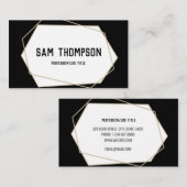 Geometrische moderne, minimale professionele zwart visitekaartje (Voorkant / Achterkant)