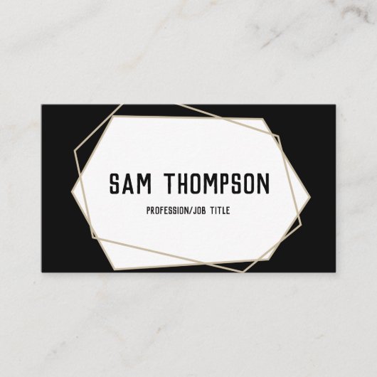 Geometrische moderne, minimale professionele zwart visitekaartje (Voorkant)