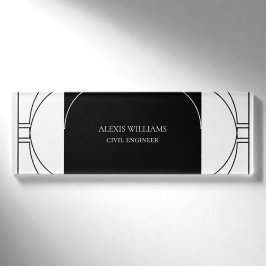 Geometrische Moderne Minimalistische Elegante Zake Naambadge