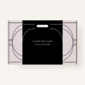 Geometrische moderne minimalistische legante profe badge (Achterkant)